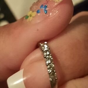 GENUINE SOLID 14K WHITE GOLD GENUINE .27 CTTW DIAMOND ANNIVERSARY WEDDING RING